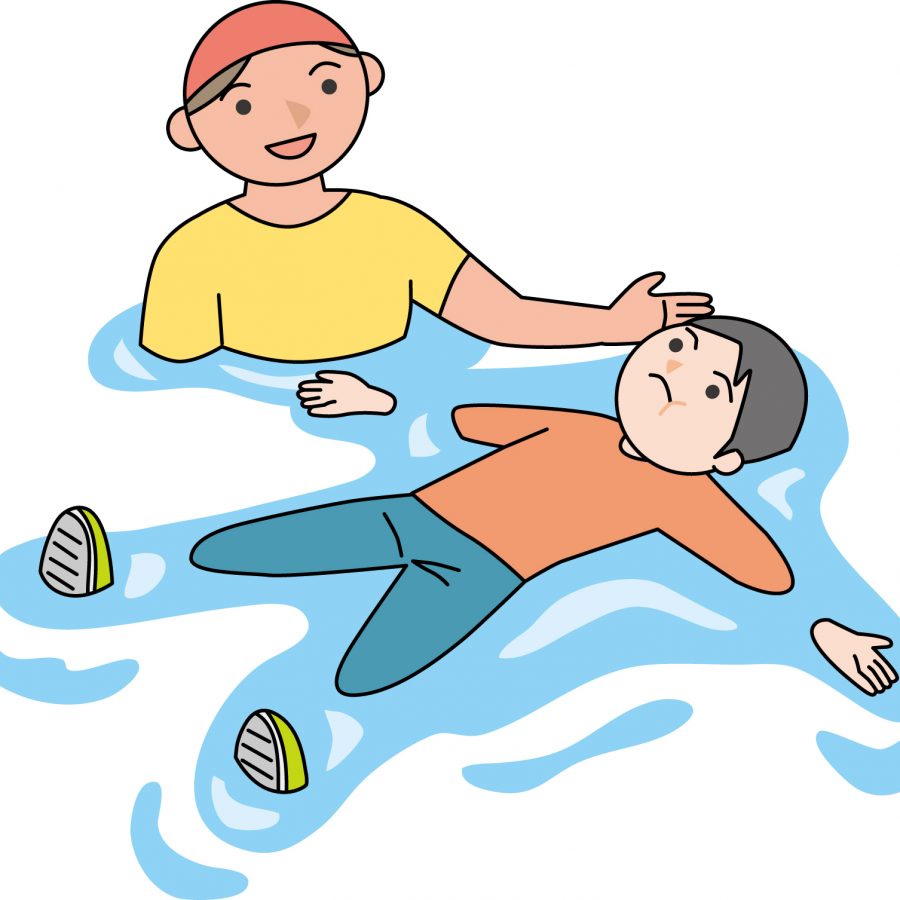 小学校で「水辺の危険」座学と「着衣泳」実技講習を実施しました